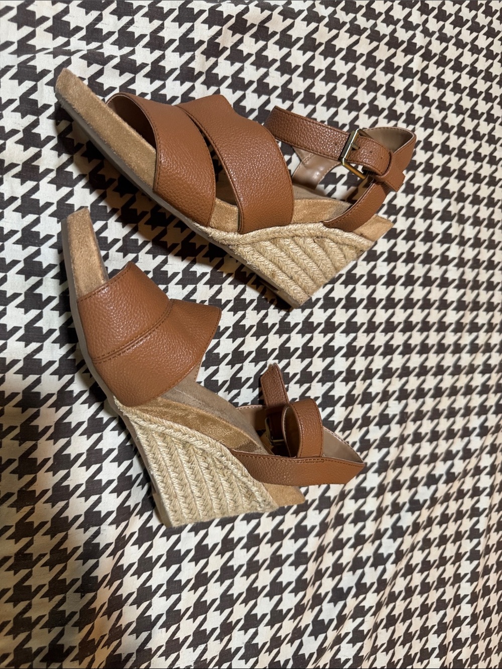 Womens Brown Espadrille Wedge Sandals - Classic Summer Style